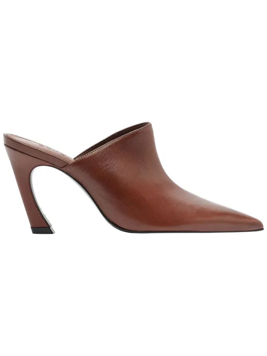 Туфли-мюли на каблуке Lexi Pointed Toe Schutz — изображение 2 из 5, коричневый