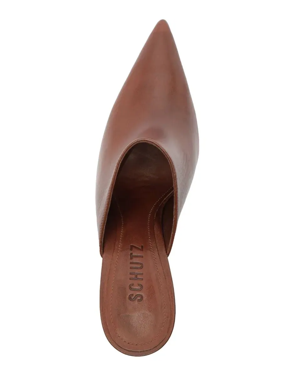 Туфли-мюли на каблуке Lexi Pointed Toe Schutz — изображение 4 из 5, коричневый