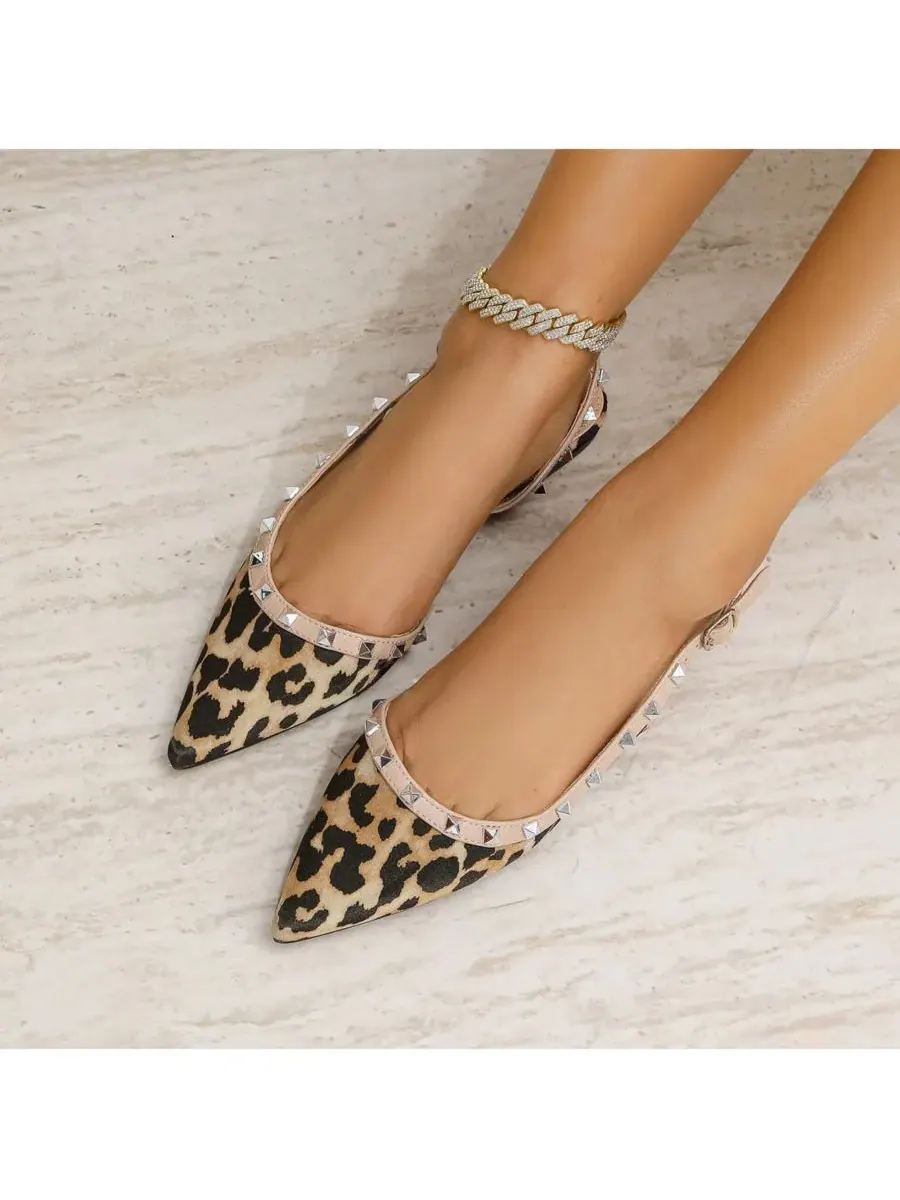 OdinaPyramid Stud Flats BERNESS, леопард — изображение 6 из 6, леопардовый