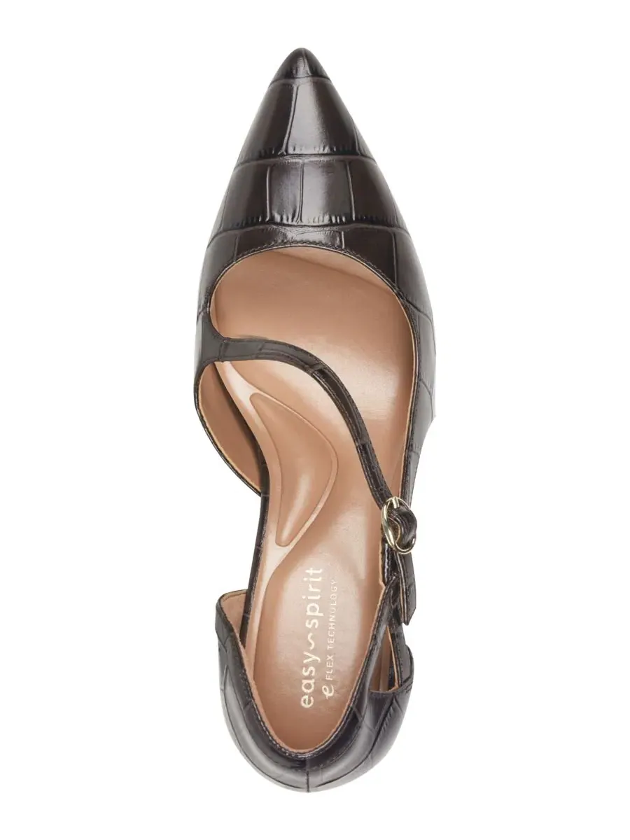 Туфли с открытым мысом и пяткой на каблуке Nerina eFlex Leather Easy Spirit — изображение 4 из 5, коричневый