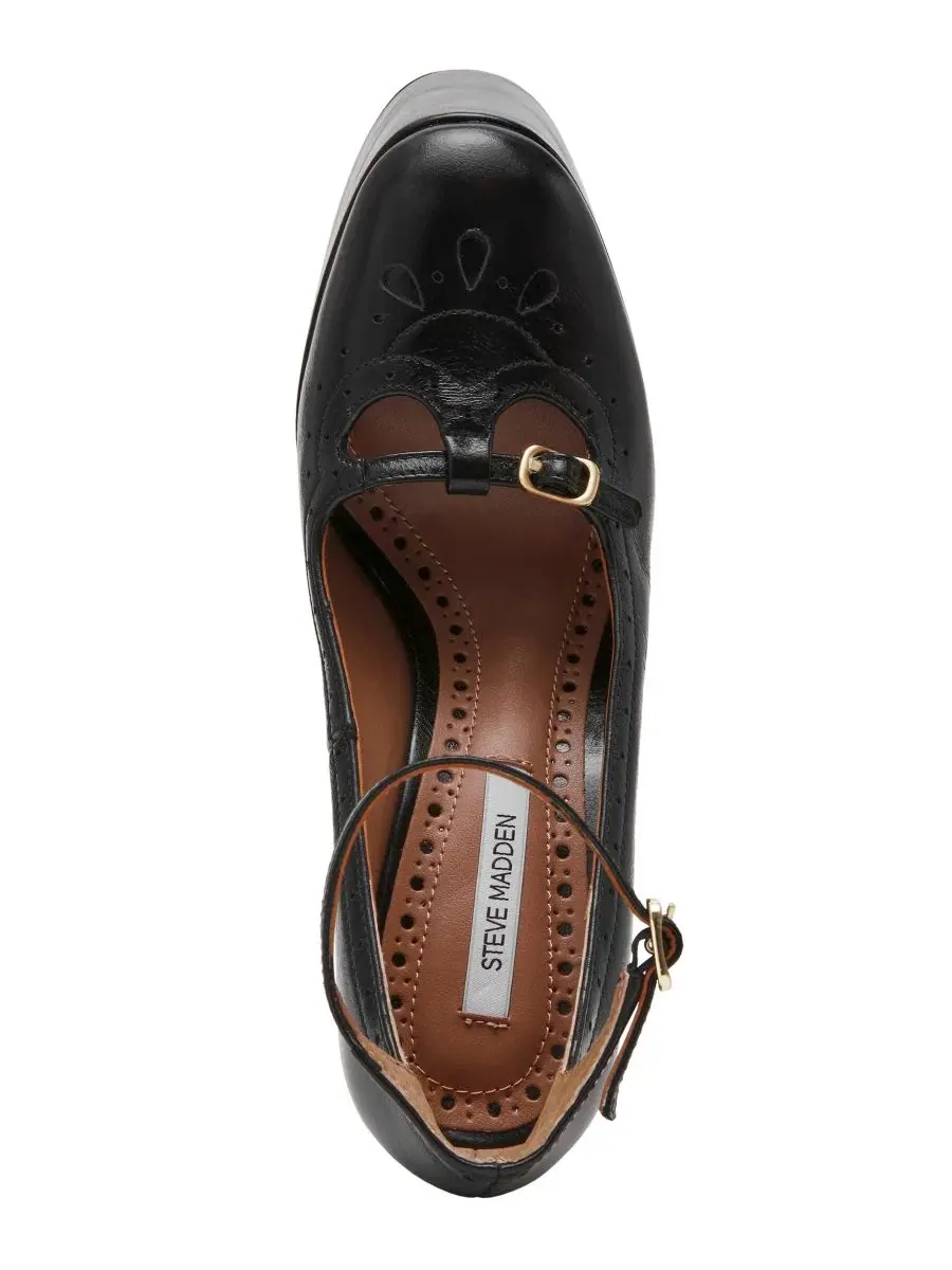 Туфли на каблуке Saxon High с платформой, модель Brogue Steve Madden — изображение 4 из 7, черный