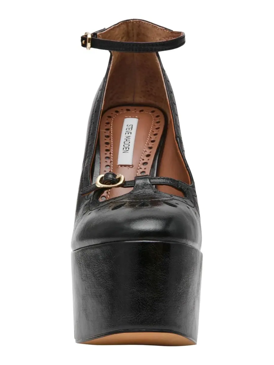 Туфли на каблуке Saxon High с платформой, модель Brogue Steve Madden — изображение 6 из 7, черный