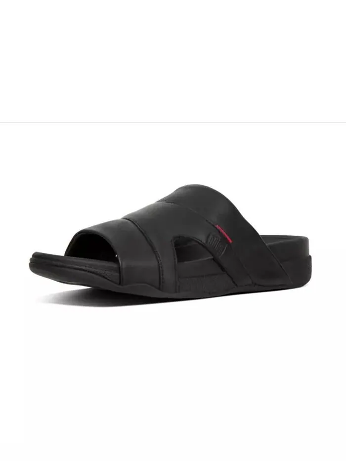 Мужские кожаные шлепанцы для бассейна Freeway FitFlop — изображение 2 из 5, черный