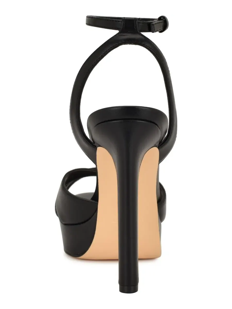 Женские сандалии на высокой шпильке и платформе Wilda Criss-Cross Nine West — изображение 3 из 5, черный