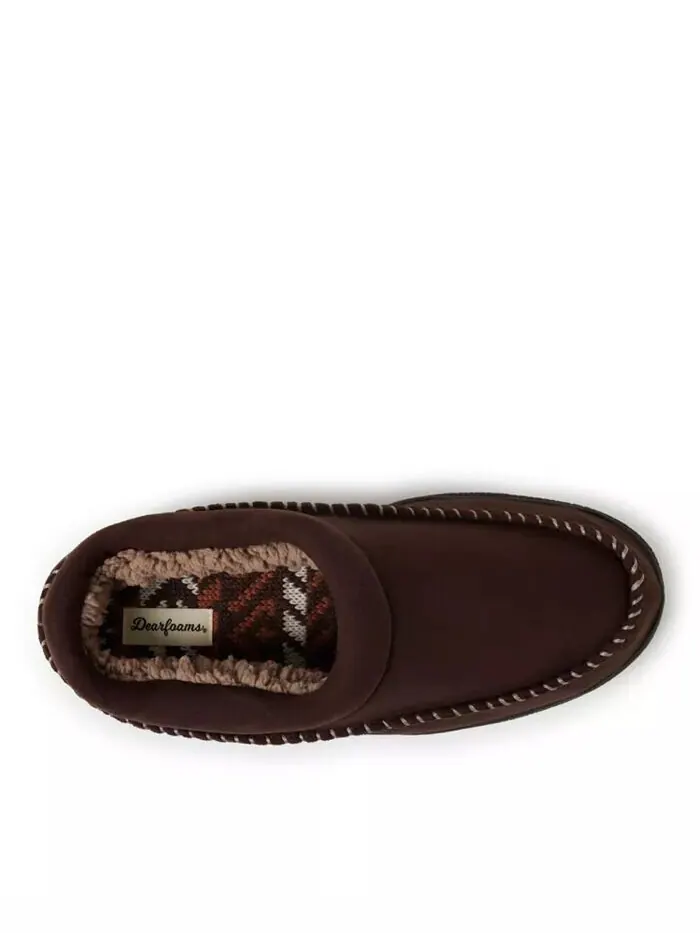 Мужские мокасины Thompson Toe Clog House Shoe Slipper Dearfoams — изображение 4 из 5, коричневый