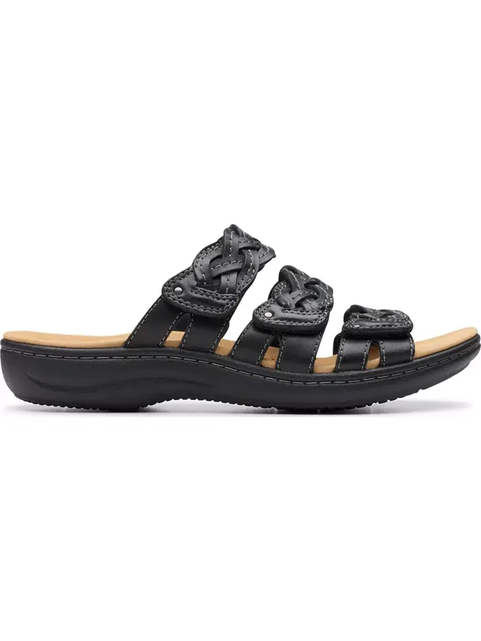 Сандалии женские Clarks Laurieann Rio без застежки на плоской подошве — изображение 2 из 8, черный