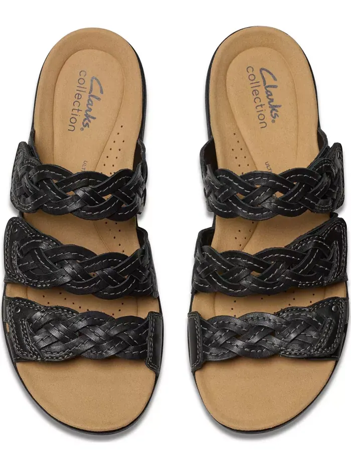 Сандалии женские Clarks Laurieann Rio без застежки на плоской подошве — изображение 7 из 8, черный