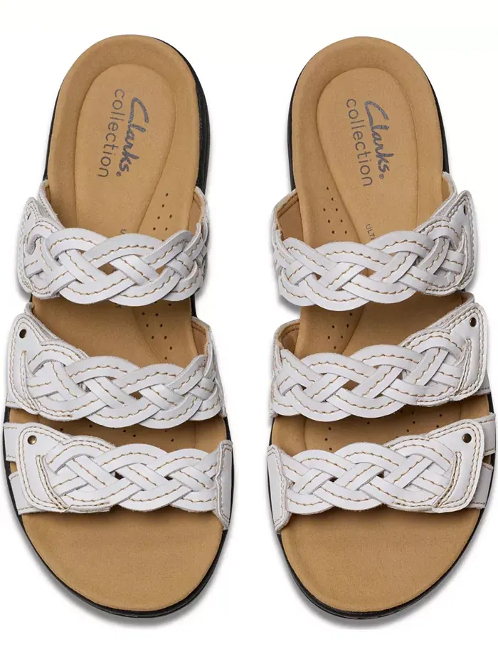 Сандалии женские Clarks Laurieann Rio без застежки на плоской подошве — изображение 7 из 8, белый