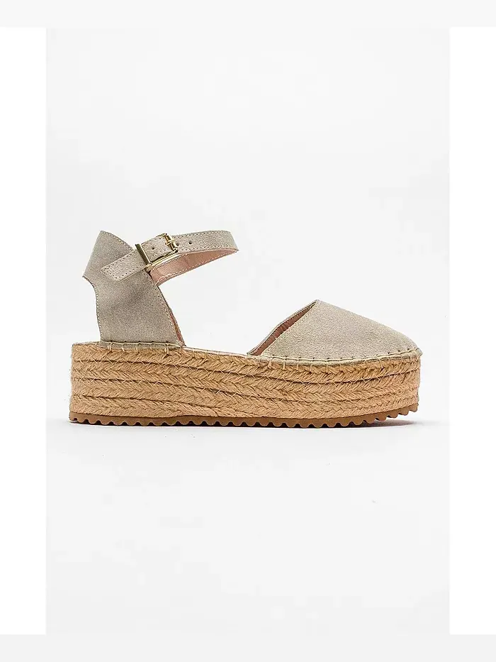 Кожаные сандалии-эспадрильи Viba Esprarille на платформе с клином Forever & Always Shoes — изображение 2 из 5, бежевый