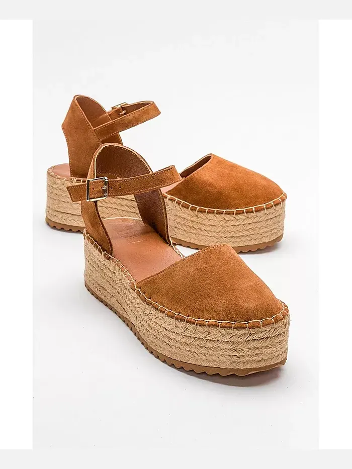 Кожаные сандалии-эспадрильи Viba Esprarille на платформе с клином Forever & Always Shoes