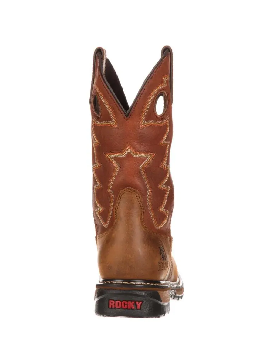 Мужские сапоги вестерн с водоотталкивающей пропиткой, модель Branson Saddle ROCKY — изображение 4 из 7, коричневый