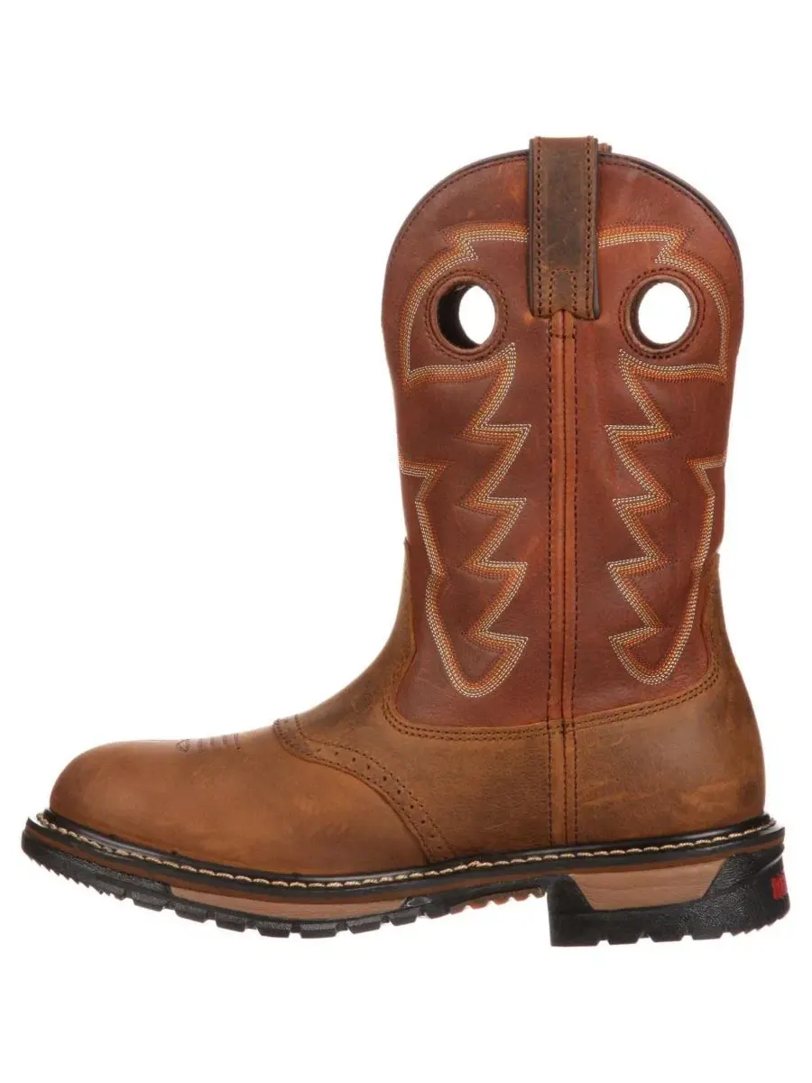 Мужские сапоги вестерн с водоотталкивающей пропиткой, модель Branson Saddle ROCKY — изображение 6 из 7, коричневый
