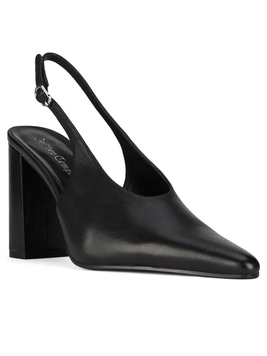 Туфли-лодочки на каблуке с открытой пяткой, модель Withstand Slingback Jeffrey Campbell — изображение 1 из 5, черный