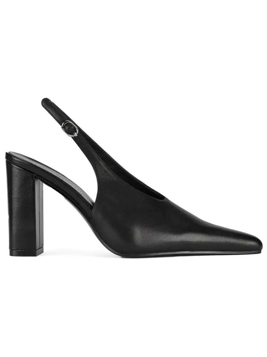 Туфли-лодочки на каблуке с открытой пяткой, модель Withstand Slingback Jeffrey Campbell — изображение 2 из 5, черный
