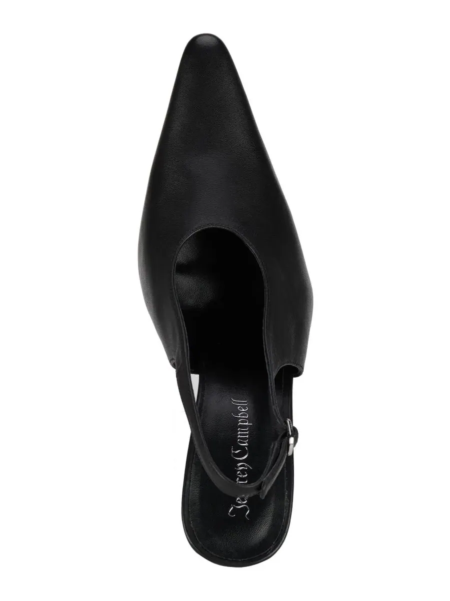 Туфли-лодочки на каблуке с открытой пяткой, модель Withstand Slingback Jeffrey Campbell — изображение 4 из 5, черный