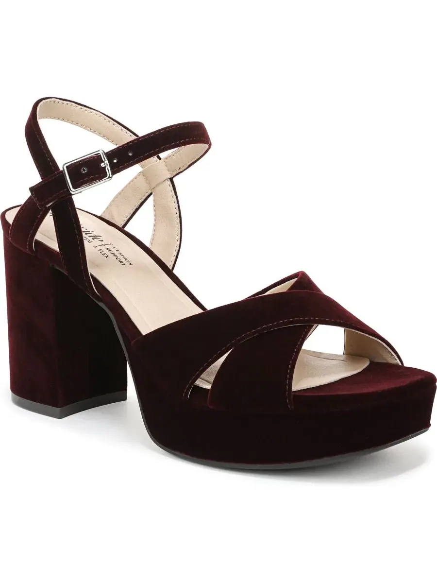 Босоножки на платформе с открытым носком LifeStride, Chocolate Plum Velvet — изображение 1 из 5