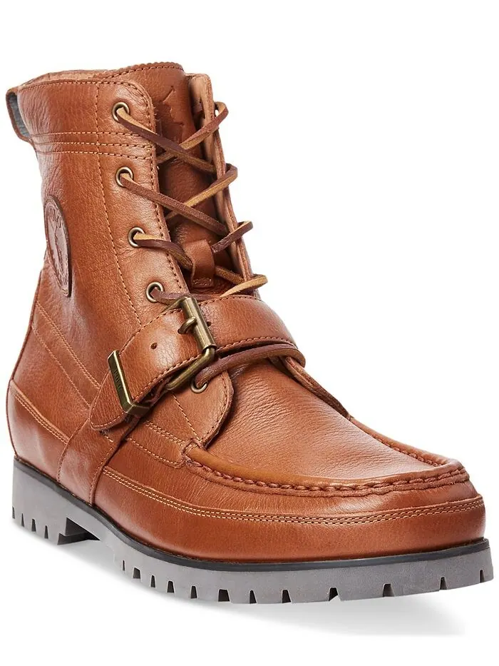 Мужские кожаные ботинки Ranger Tumbled Polo Ralph Lauren — изображение 1 из 4, бежевый