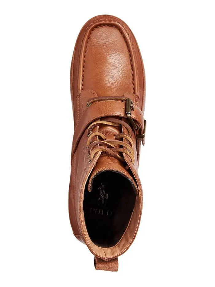 Мужские кожаные ботинки Ranger Tumbled Polo Ralph Lauren — изображение 4 из 4, бежевый