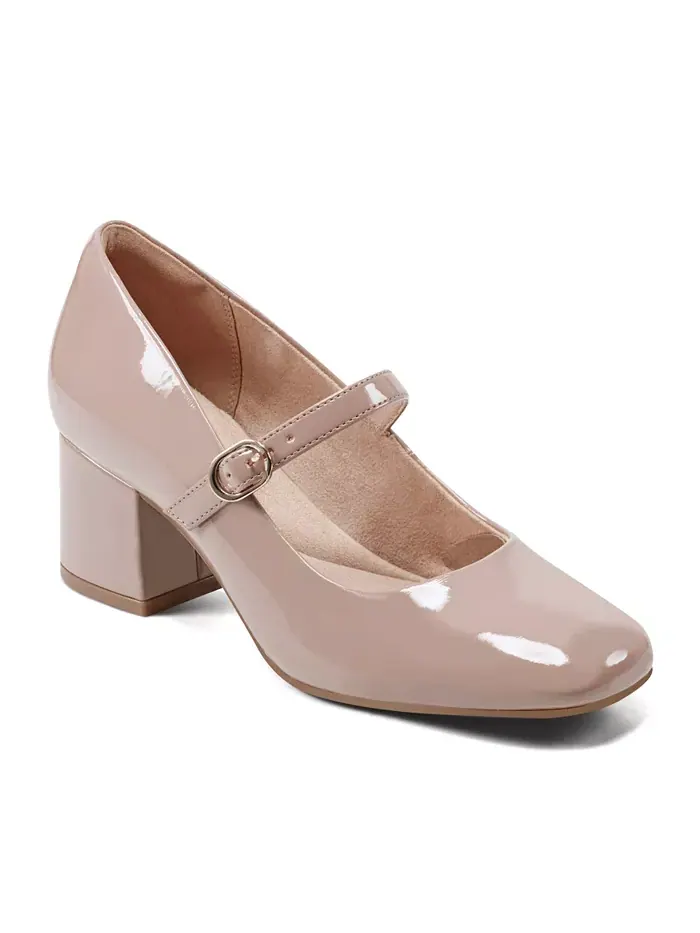 Женские туфли-лодочки Xena Block Heel Mary Jane Rockport — изображение 1 из 7, средний натуральный