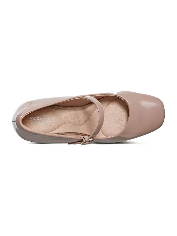 Женские туфли-лодочки Xena Block Heel Mary Jane Rockport — изображение 4 из 7, средний натуральный