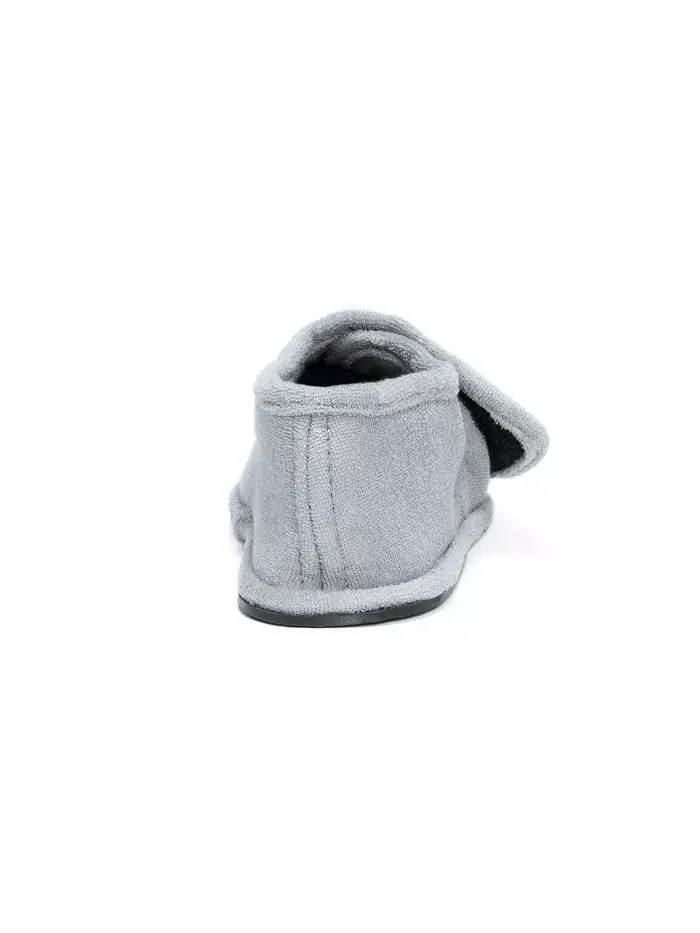 Мужские махровые шлепанцы с открытым носком на липучке MUK LUKS — изображение 2 из 5, серый
