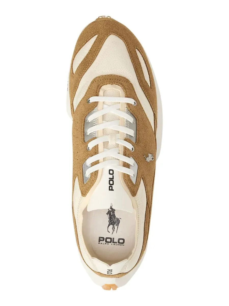 Мужские низкие кроссовки на шнуровке Polo Ralph Lauren — изображение 4 из 4, белый/бежевый