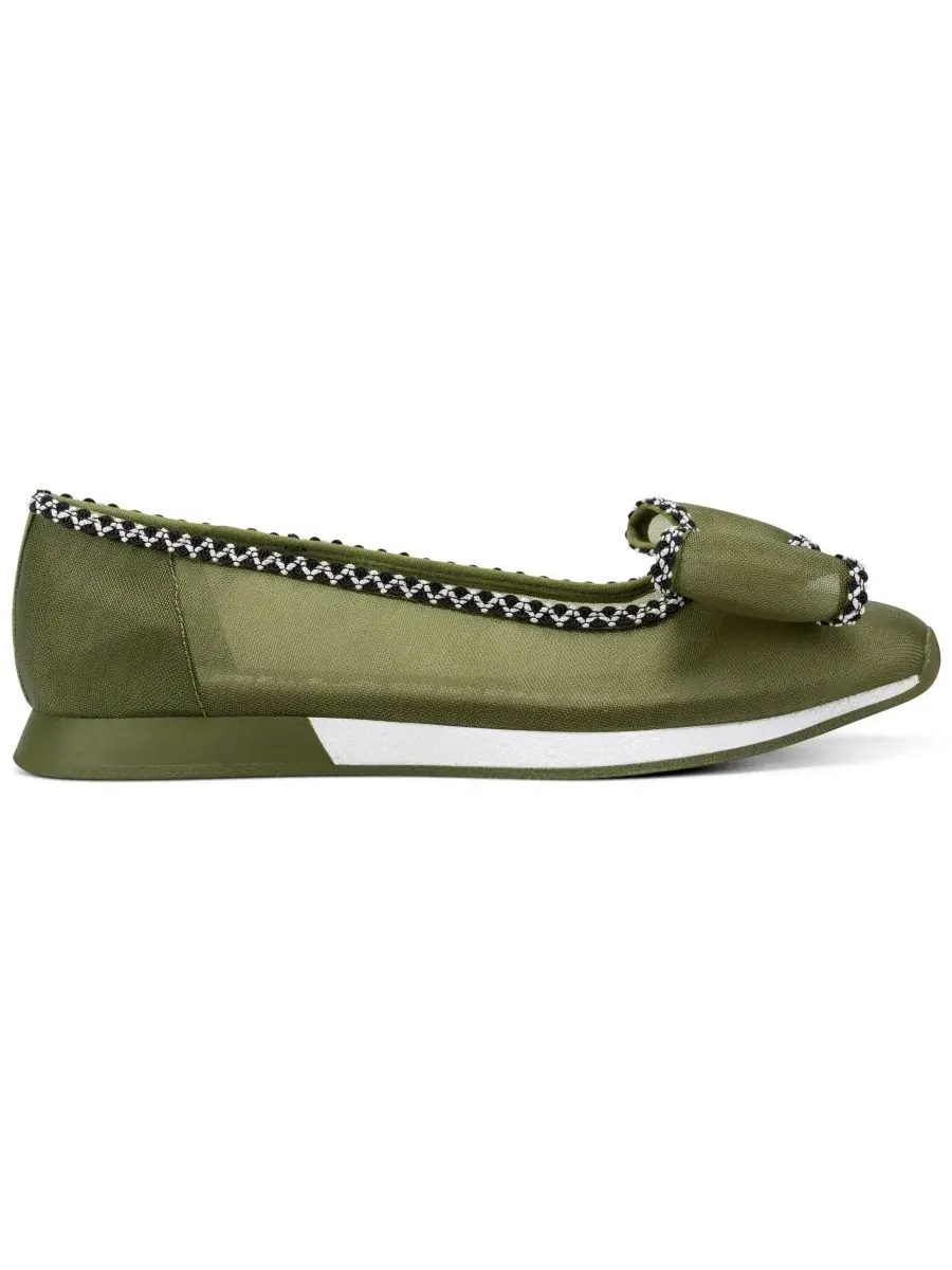 Балетки-слипоны Macklin Flat Ballet Sneakers KARL LAGERFELD PARIS — изображение 2 из 5, оливковый