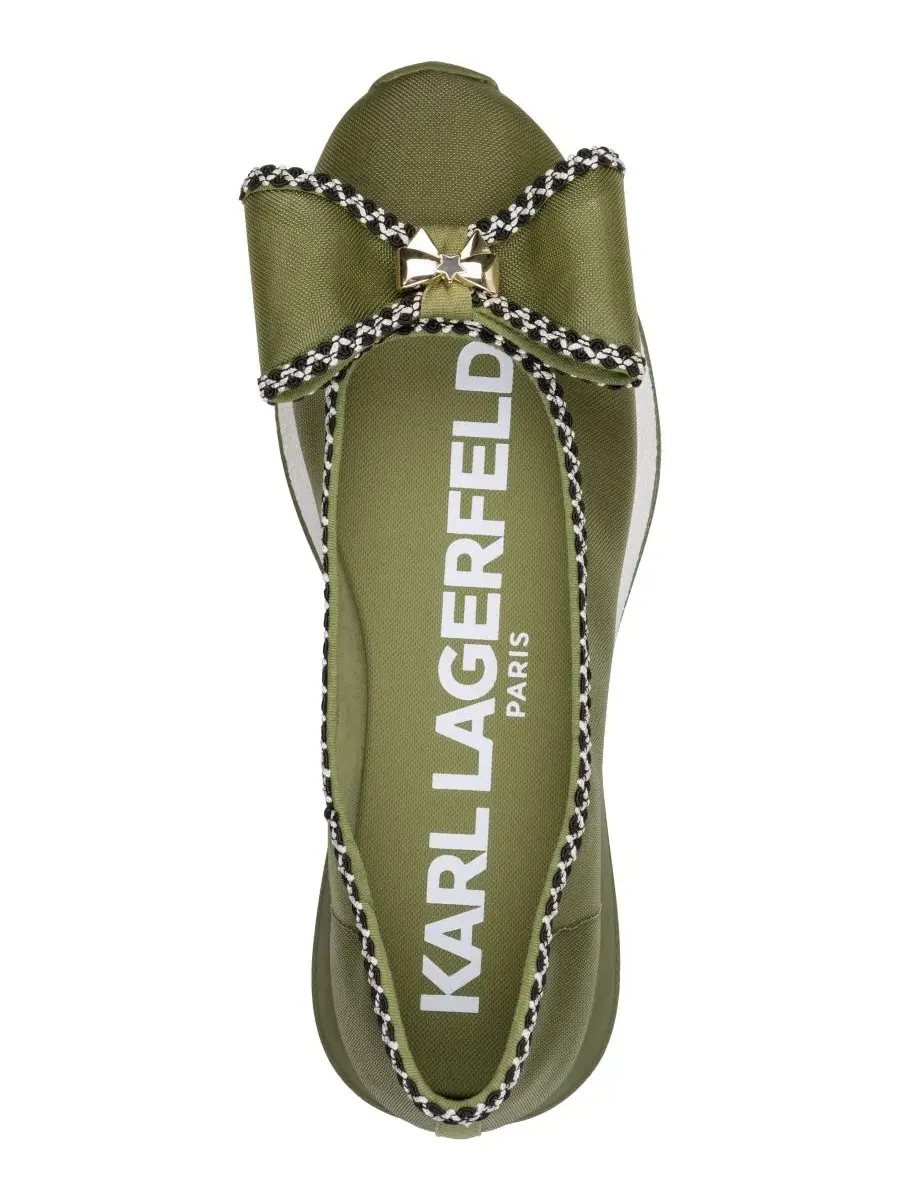 Балетки-слипоны Macklin Flat Ballet Sneakers KARL LAGERFELD PARIS — изображение 4 из 5, оливковый