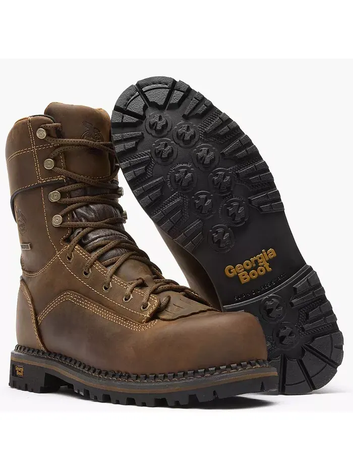 Мужские рабочие ботинки AMP LT Low Heel Logger Composite Toe Waterproof Georgia Boot — изображение 2 из 7, коричневый