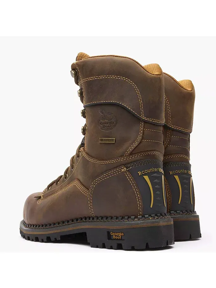 Мужские рабочие ботинки AMP LT Low Heel Logger Composite Toe Waterproof Georgia Boot — изображение 3 из 7, коричневый