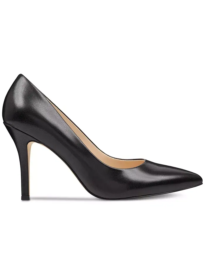 Женские льняные туфли-лодочки на шпильке с острым носком Nine West — изображение 2 из 8, черный
