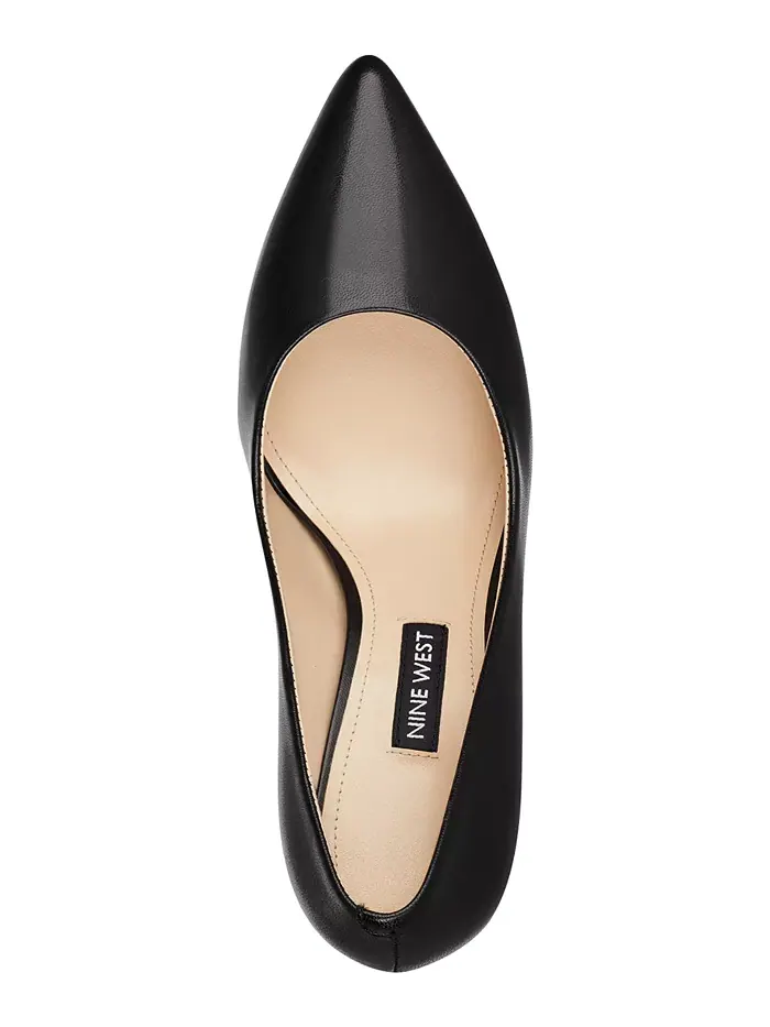 Женские льняные туфли-лодочки на шпильке с острым носком Nine West — изображение 4 из 8, черный