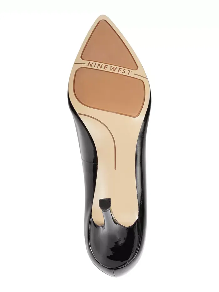 Женские льняные туфли-лодочки на шпильке с острым носком Nine West — изображение 8 из 8, черный