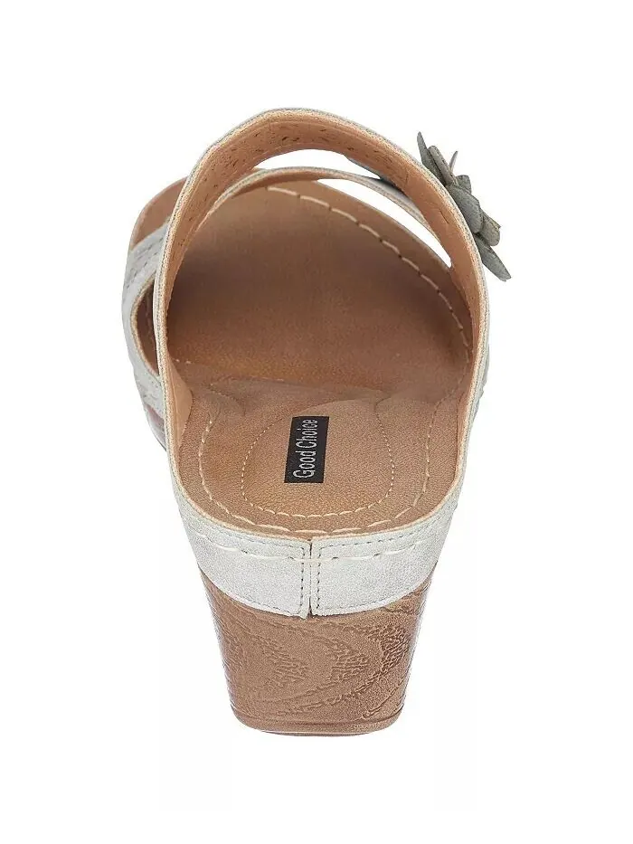 Женские шлепанцы на танкетке Cie GC Shoes — изображение 3 из 5, серебристый
