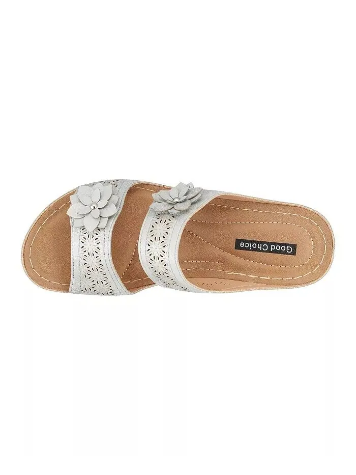 Женские шлепанцы на танкетке Cie GC Shoes — изображение 4 из 5, серебристый