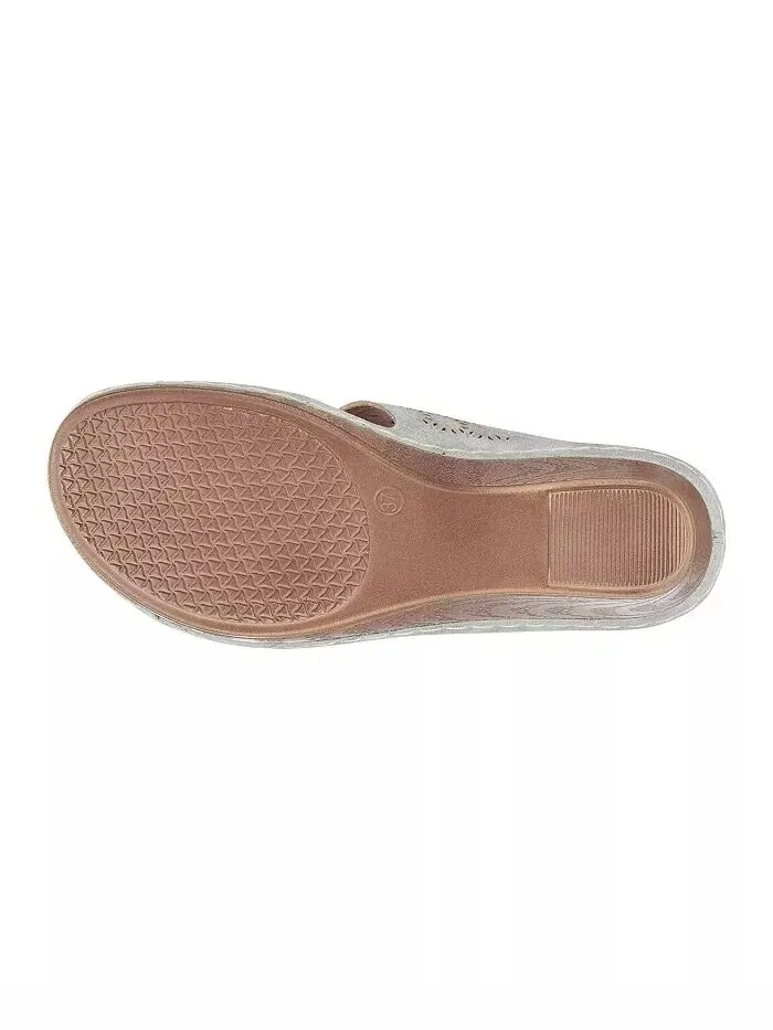 Женские шлепанцы на танкетке Cie GC Shoes — изображение 5 из 5, серебристый
