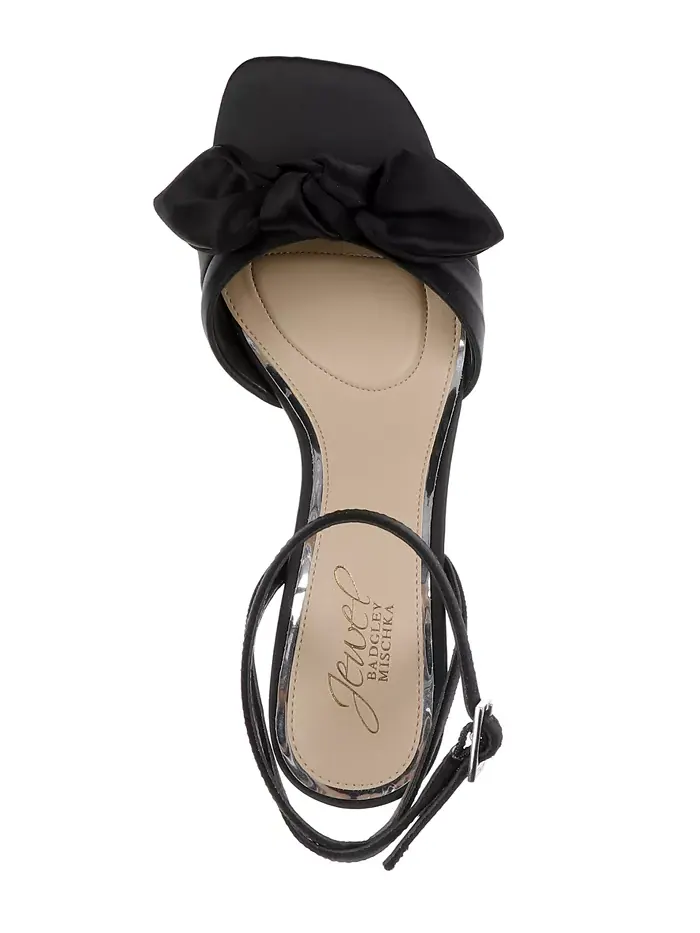 Женские сандалии Emeli Bow с квадратным носком Jewel Badgley Mischka — изображение 5 из 6, черный