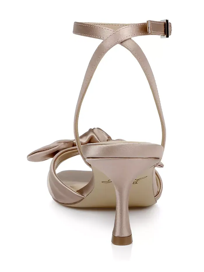 Женские сандалии Emeli Bow с квадратным носком Jewel Badgley Mischka — изображение 3 из 6, розовый