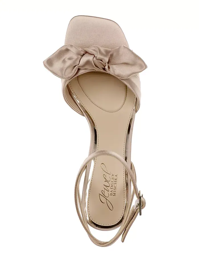 Женские сандалии Emeli Bow с квадратным носком Jewel Badgley Mischka — изображение 4 из 6, розовый