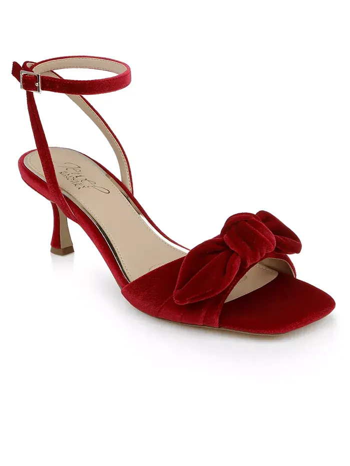 Женские сандалии Emeli Bow с квадратным носком Jewel Badgley Mischka