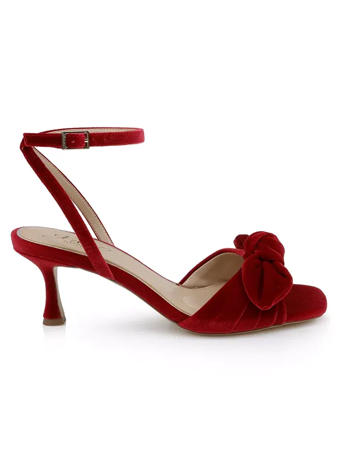 Женские сандалии Emeli Bow с квадратным носком Jewel Badgley Mischka — изображение 2 из 6, красный