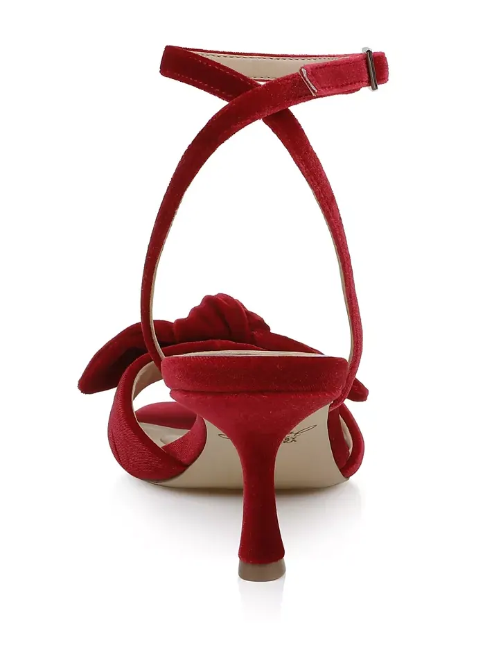 Женские сандалии Emeli Bow с квадратным носком Jewel Badgley Mischka — изображение 3 из 6, красный