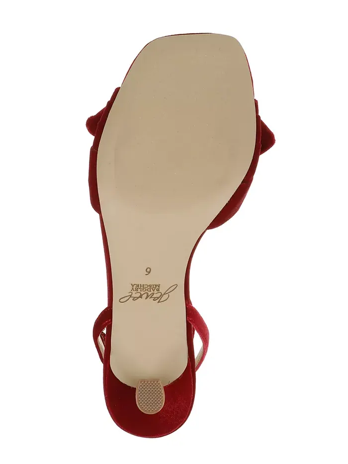 Женские сандалии Emeli Bow с квадратным носком Jewel Badgley Mischka — изображение 5 из 6, красный