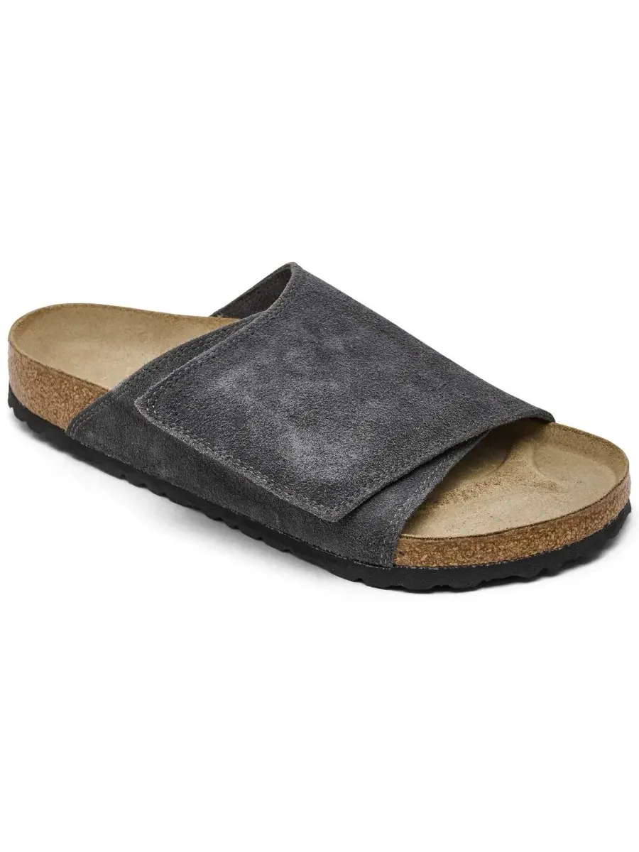 Шлепанцы-сандалии Solana Suede Leather Slide Birkenstock — изображение 1 из 6, темно-серый