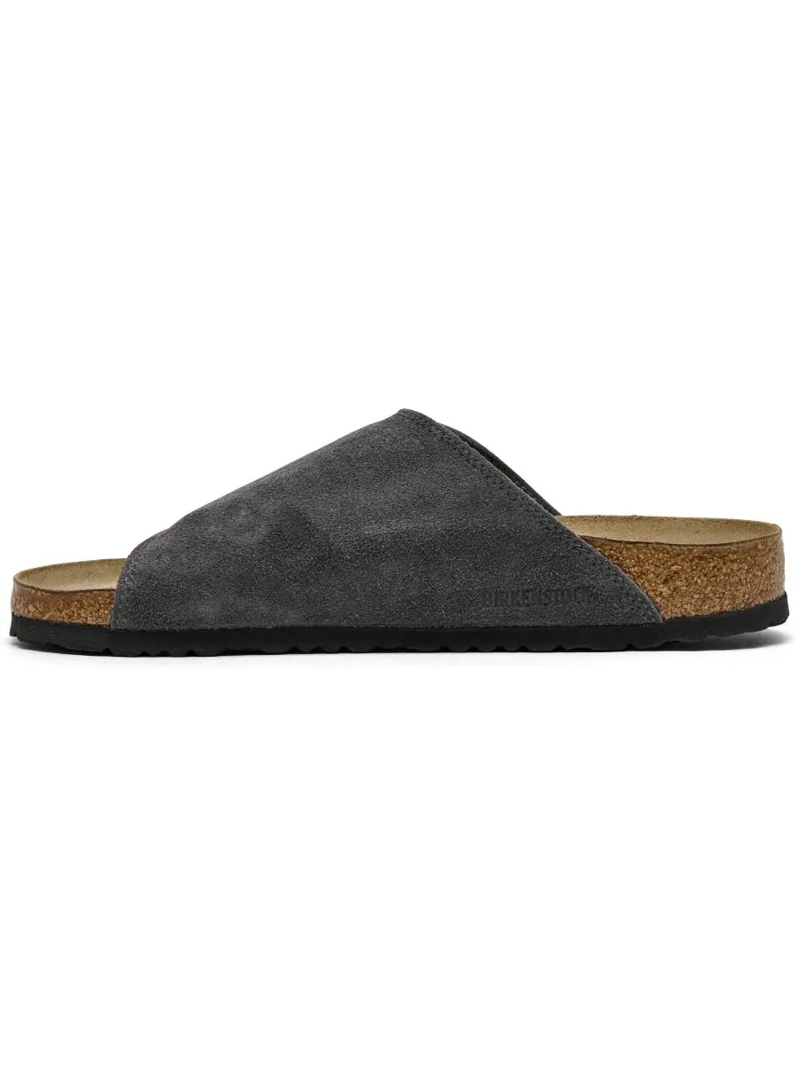 Шлепанцы-сандалии Solana Suede Leather Slide Birkenstock — изображение 3 из 6, темно-серый