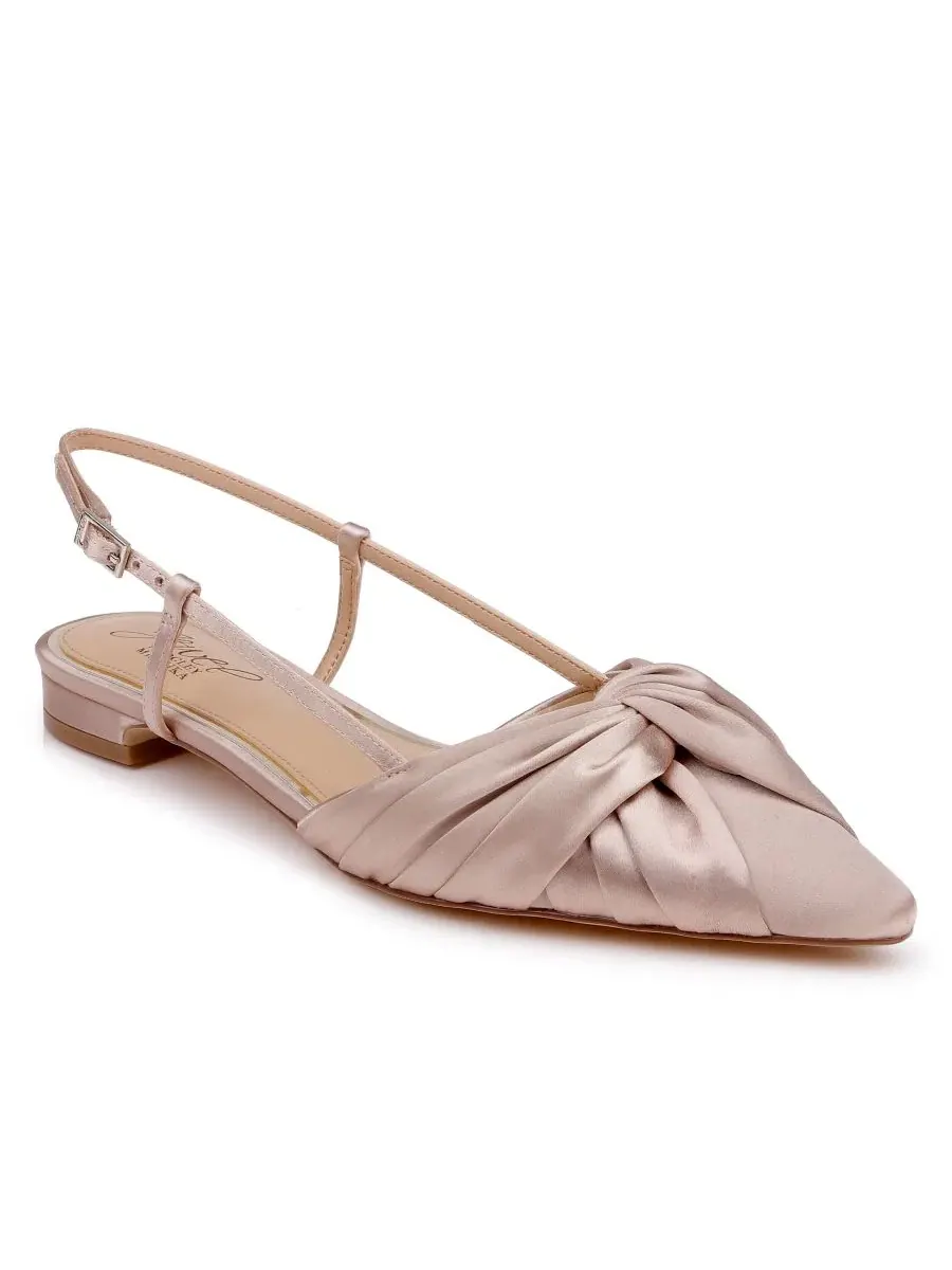 Балетки Zarah с острым мысом Jewel Badgley Mischka — изображение 1 из 5, бежевый