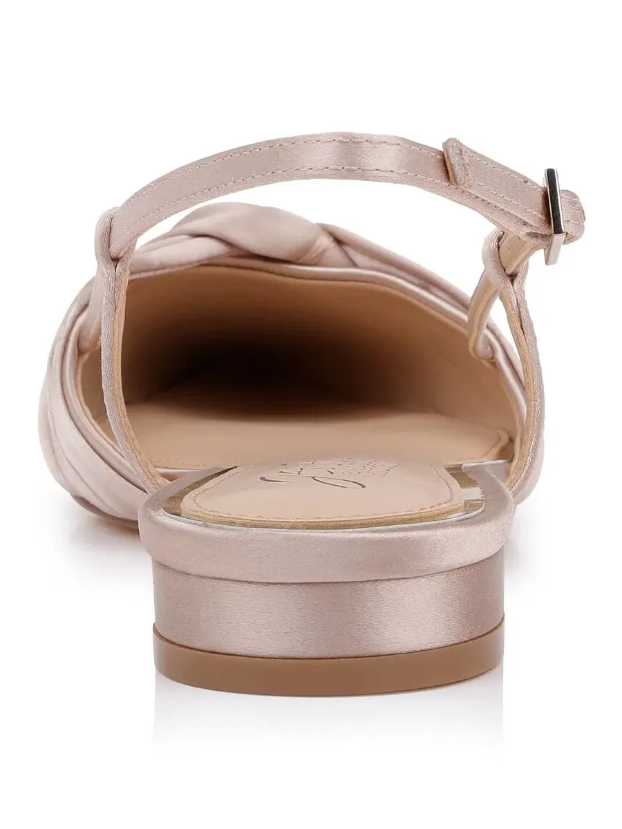 Балетки Zarah с острым мысом Jewel Badgley Mischka — изображение 3 из 5, бежевый