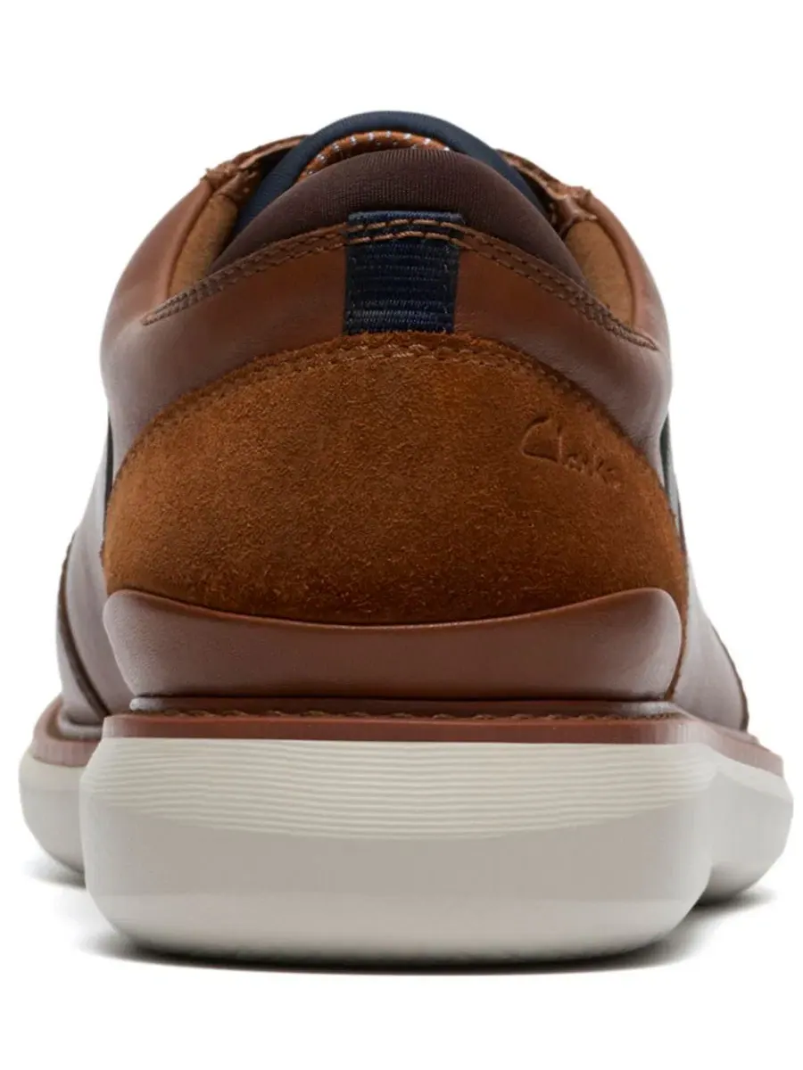 Туфли мужские на шнуровке Clarks Brantin, кожаные — изображение 3 из 12, коричневый