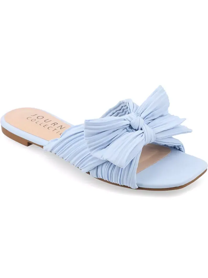 Женские плоские сандалии Serlina с бантом Journee Collection — изображение 1 из 5, светлый синий