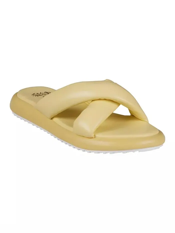 Женские сандалии Nalani Crisscross Slide Flat GC Shoes — изображение 1 из 5, желтый